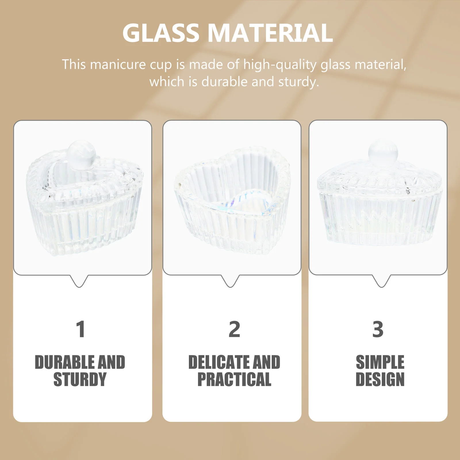 ถ้วยแก้วสำหรับทำเล็บ 2 ชิ้น อุปกรณ์ผสมสำหรับทำเล็บ รูปทรงหัวใจ สำหรับตกแต่งเล็บ DIY ภาชนะใส่ของสำหรับทำเล็บมือแบบมืออาชีพ