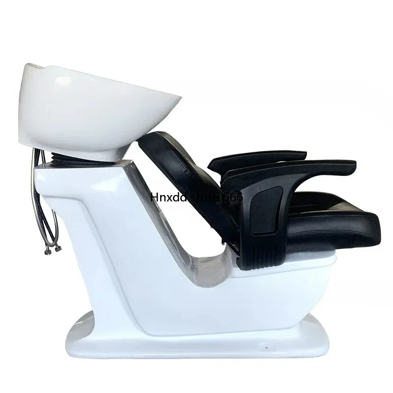 Hair salon special shampoo chair fiberglass ceramic basin half lying flush bed