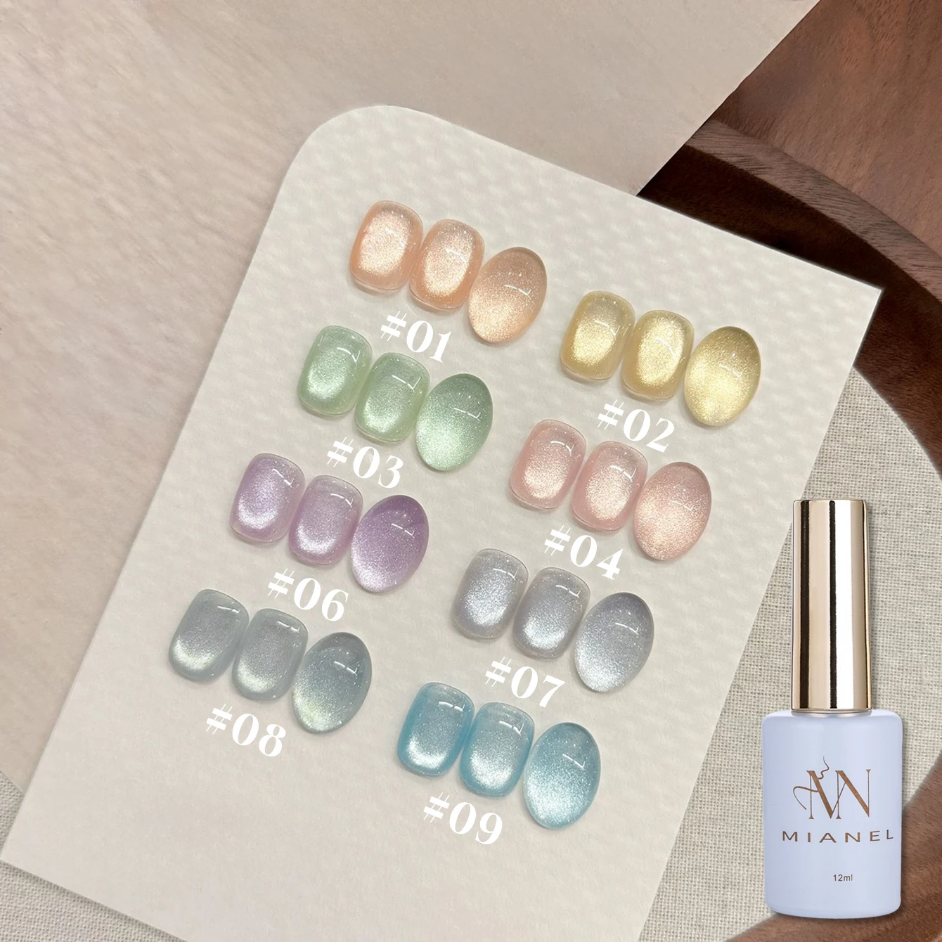 12ML 1 Uds 2025 nuevas uñas rosas Tyndall imán ojo de gato Gel esmalte de uñas uñas naranjas populares cuentas de vidrio transparente pegamento para uñas de ojo de gato