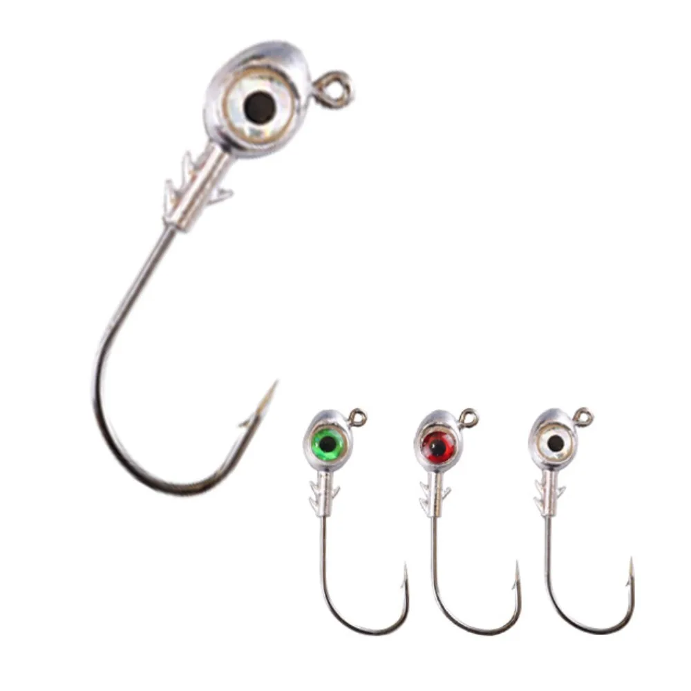 3PCS Three Barbs Big Eye Jig Head 5g 7g 10g 14g 3D Eyes Jig Head Hook Quickly Easy To Install Jig Head Fishing Hook Trout