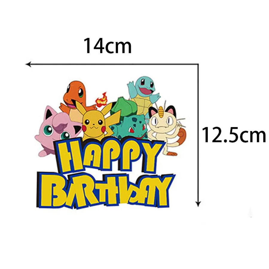 1pc Pikachu Cake Topper Birthday Party Decoration Pokemon Cake Card Fruit Plug-in Birthday Party Supplies Toys Kids Gift