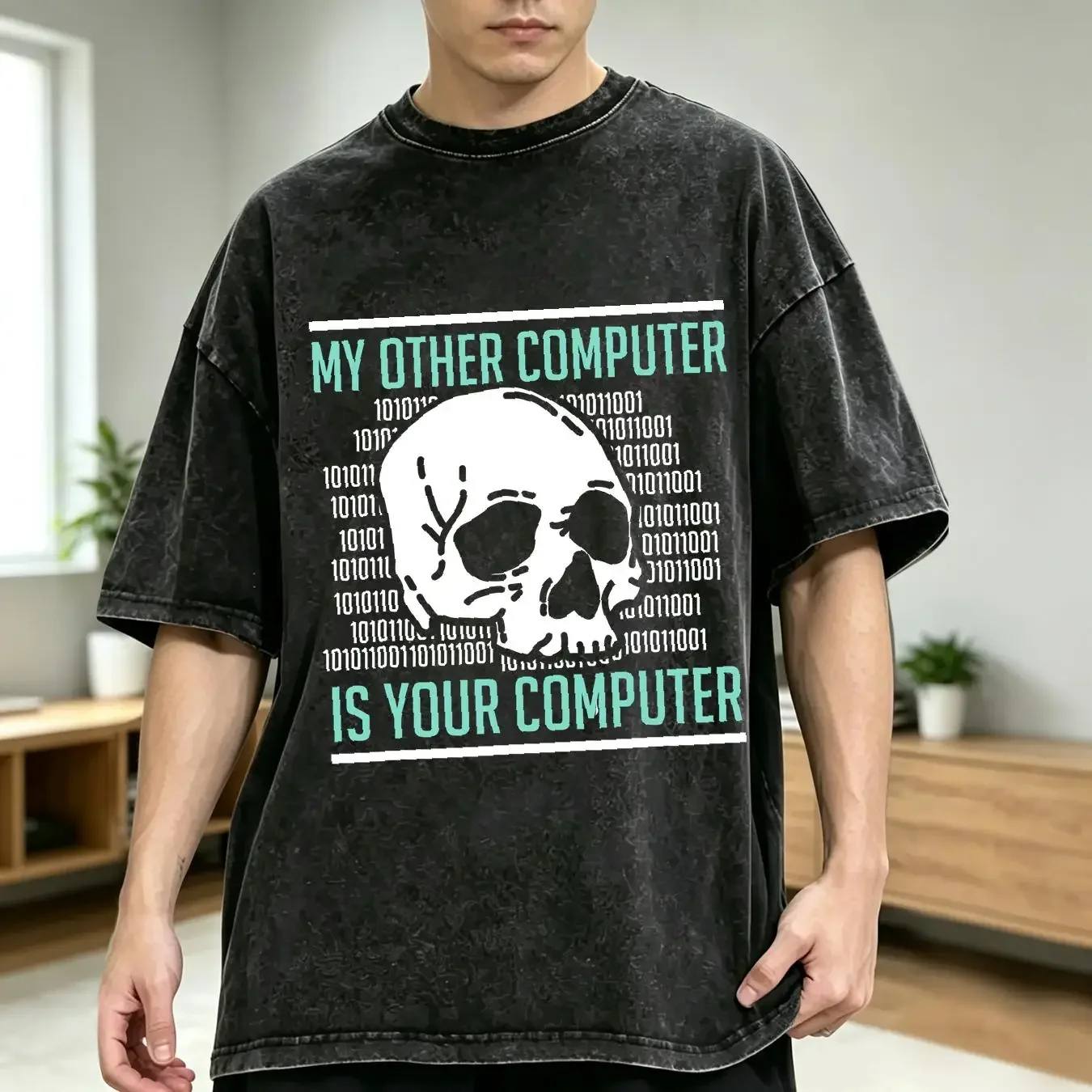 washed T Shirt Cyber Hacker Computer Security Expert Cybersecurity  vintage Washed Stretched Soft Versatile graphic fashion