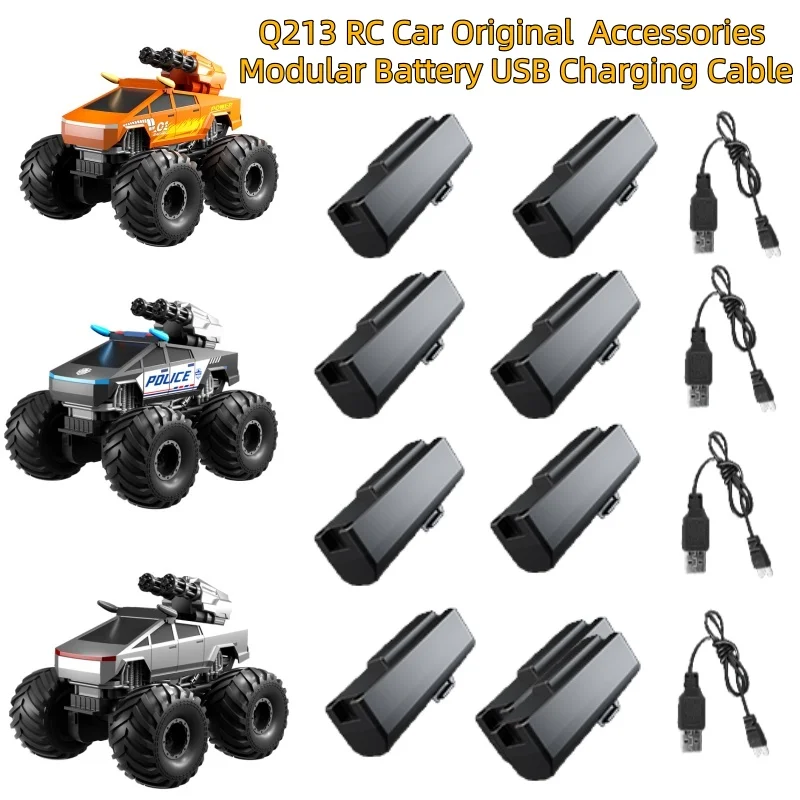 

Q213 RC автомобиль оригинальные запасные части модульный аккумулятор USB зарядный кабель для Q213 амфибия 4WD вращающийся трюк автомобиль с дистанционным управлением