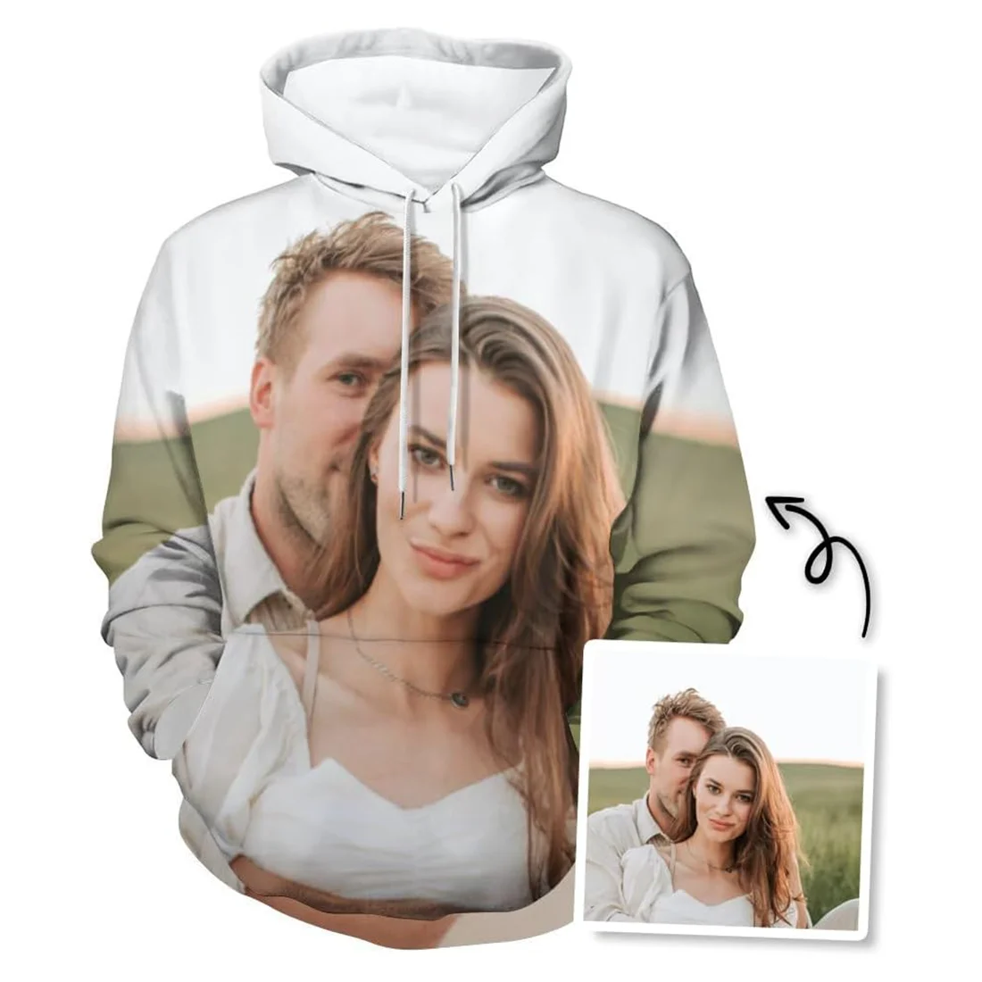 Custom 3D Printing Picture Hoodie Personalized Digital Print Hooded Customized Sweatshirt Add Photo Design Your Own Hoodie