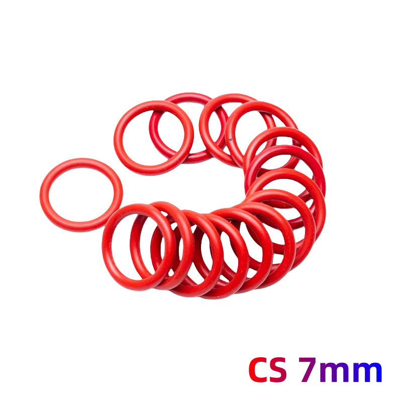 Custom High-Temperature Silicone O-Rings, VMQ Gasket, CS 7mm, Heat Resistant Seals for Medical & Industrial Use, Red