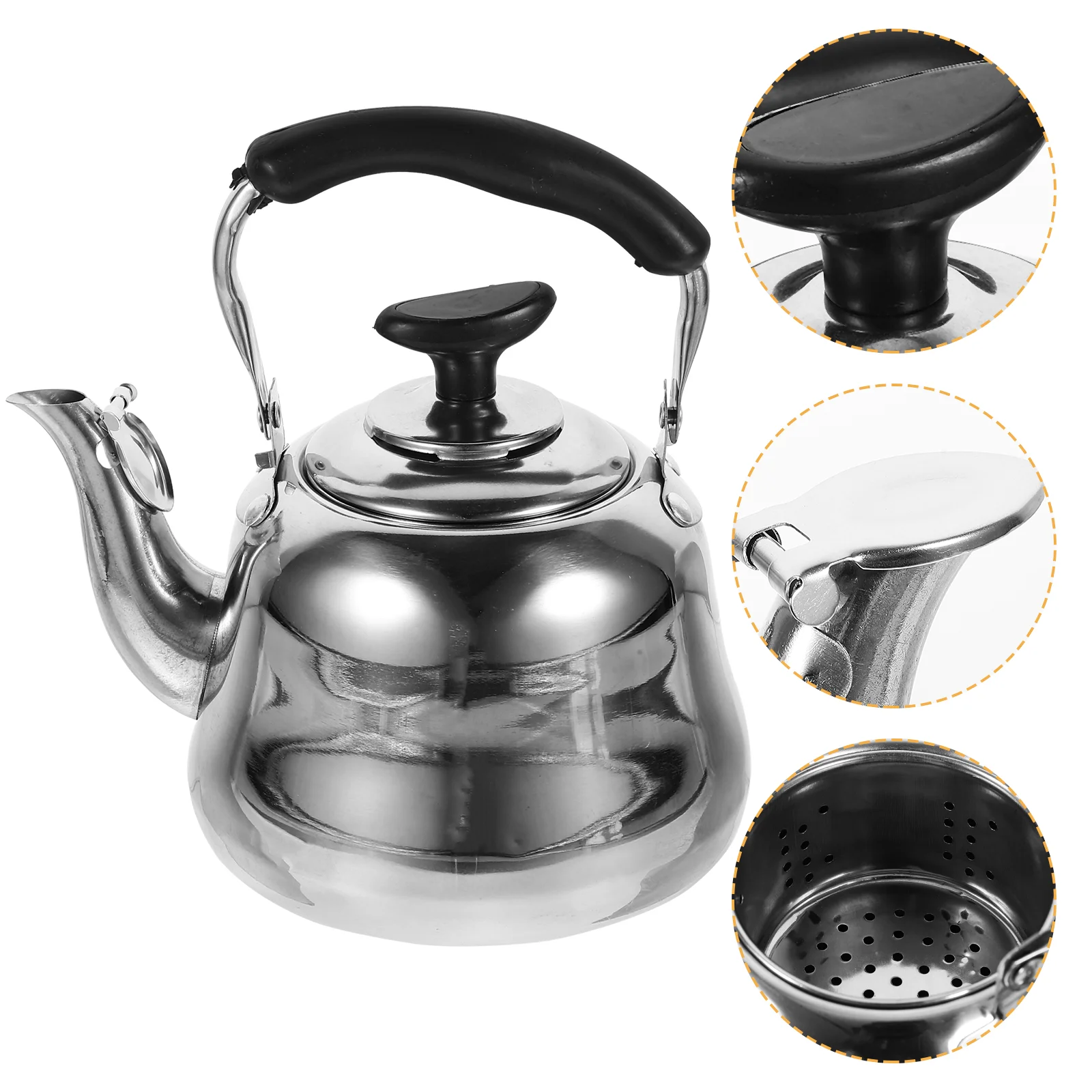 

Stainless Steel Kettle Water Stove Top Stovetop Tea Vintage Teapot Coffee Pod Maker