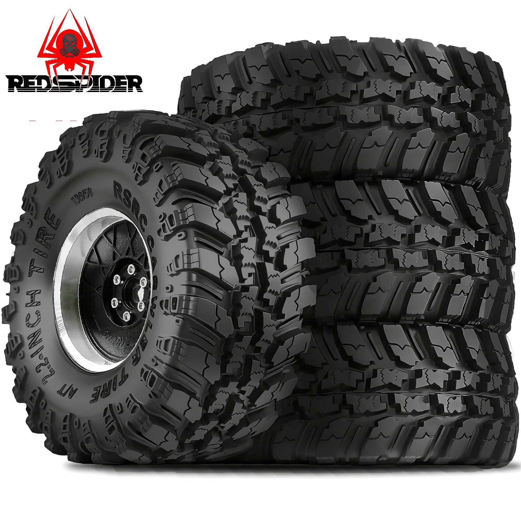 

RED SPIDER Soft Sticky 2.2 Tires Tall 2.2 Beadlock Wheels Adjustable Rims for RC Mud Crawler Trail Gen7 Gen8 Capra Wraith TRX4