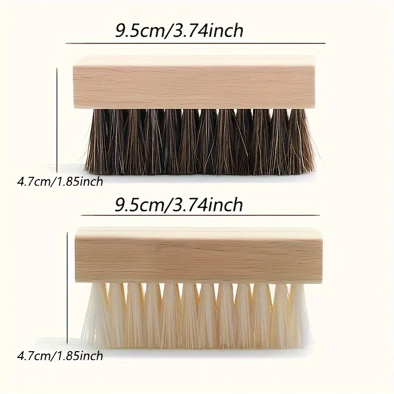 Advanced Wooden Horse Hair Brush - Soft and Hard Hair Brush for Daily Cleaning, Shoe Washing, Durable and Effective Care