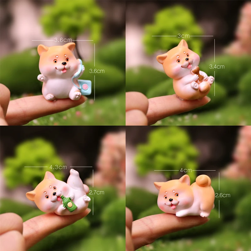 Akita dog handmade model doll resin crafts micro landscape ornaments Shiba Inu puppy doll cute jewelry desktop garden ornaments