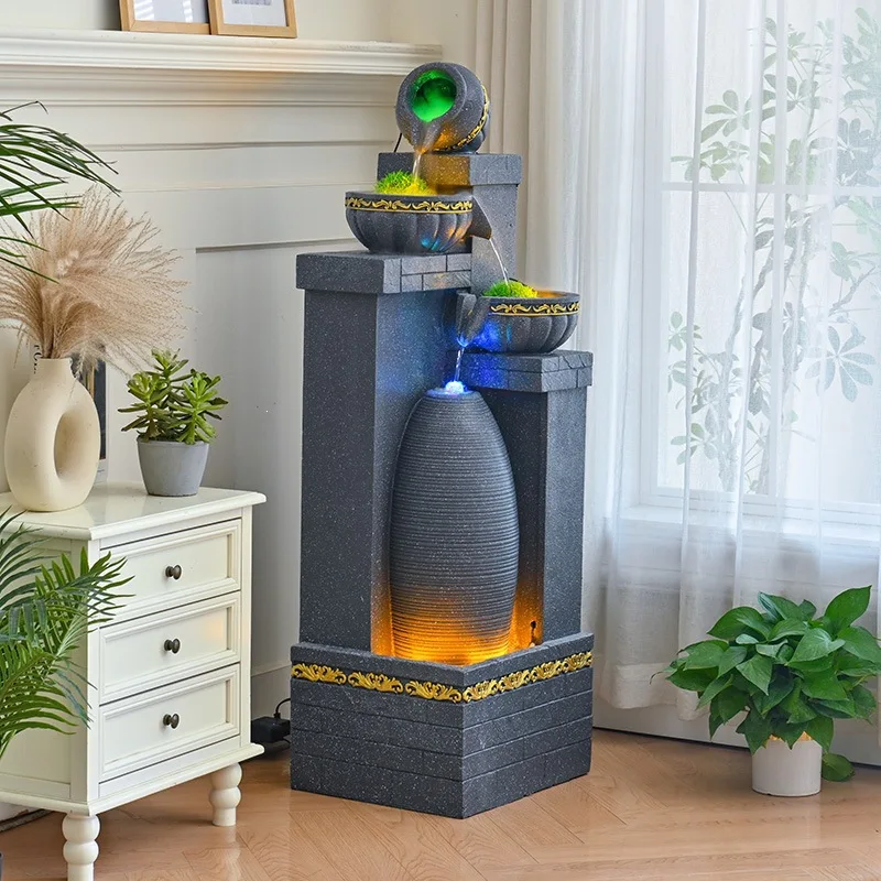 Creative European minimalist running water fountain ornament living room home office club decoration entrance landscape gift