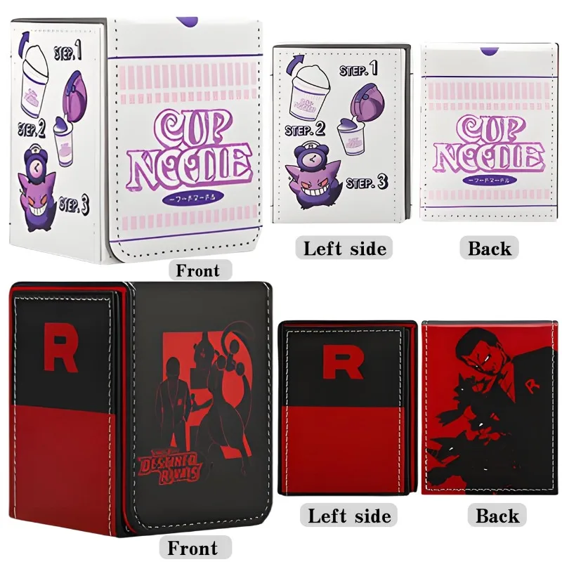 

Ptcg Mingyao Star Cup со вкусом лапши Gengar Team Rocket Game Collection Коробка для карт Мультяшная односетка Вертикальная коробка для хранения карт