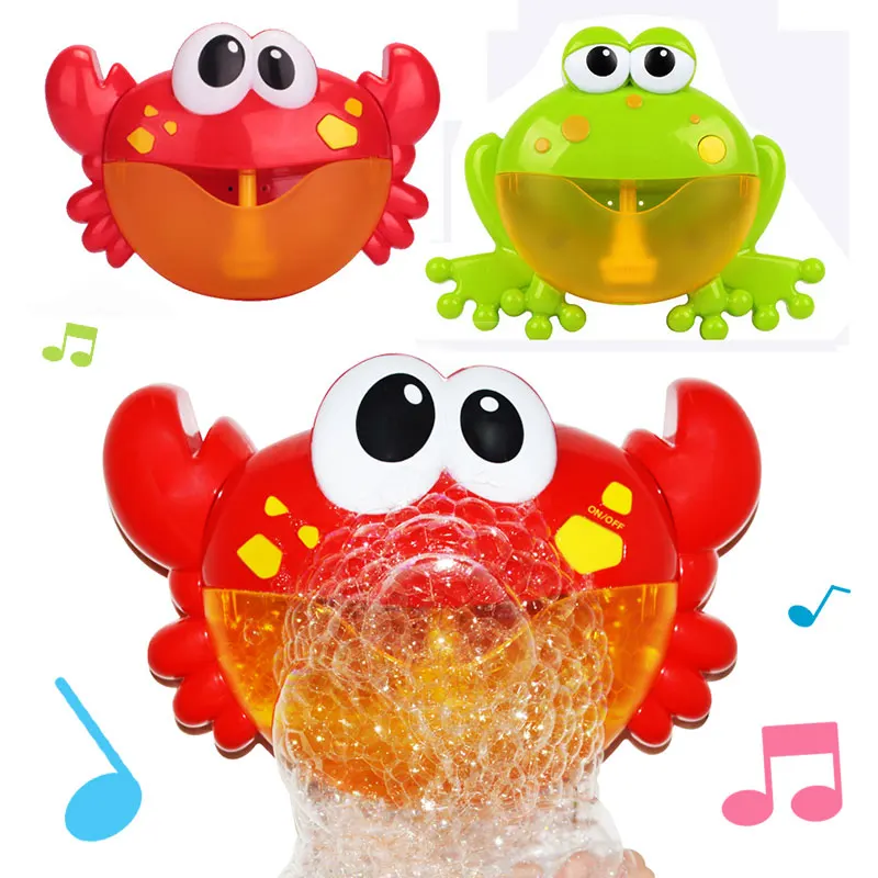 Electric Crab Bubbles Machine Kids Bath Bubble Frog Swimming Pool Bathroom Water Play Baby Bath Toy Bathtub Toys for Children