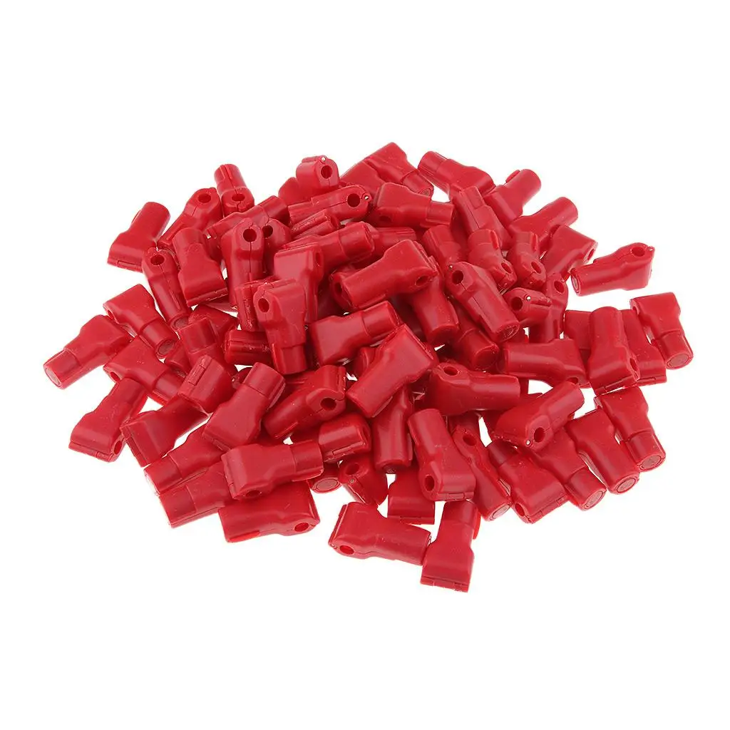 100x Shop Anti-Lost Hanging Display Hook Stop Lock for Store Anti-Theft Red