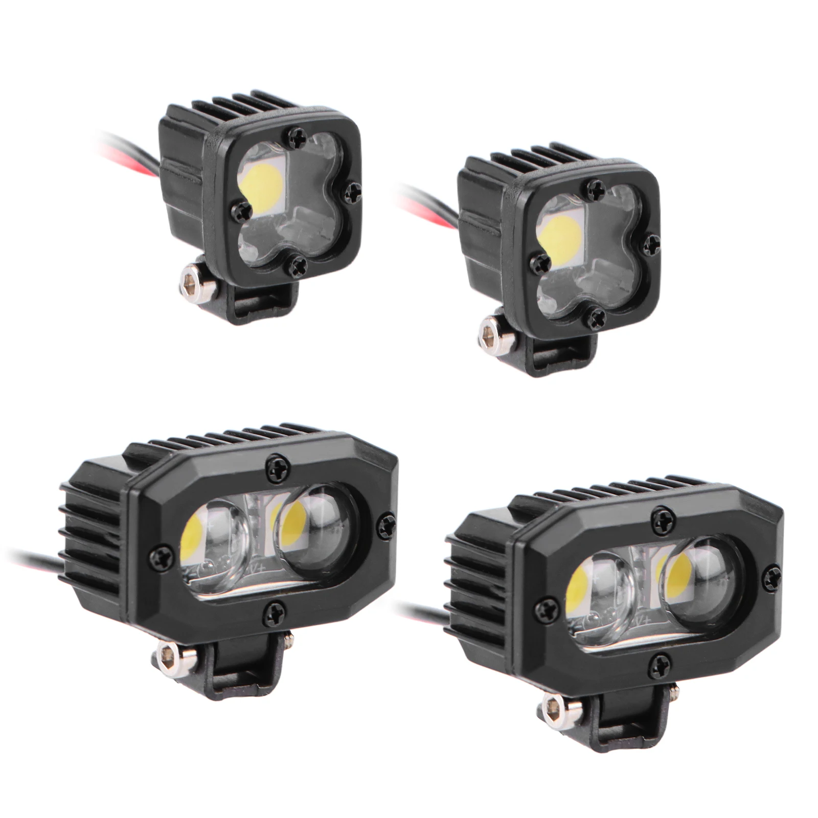 

Комплект светодиодных фонарей DashRC RC, освещение на крыше, двойные прожекторы с регулируемыми креплениями, аксессуары для 1/10 RC Crawler TRX4, TRX6, SCX1