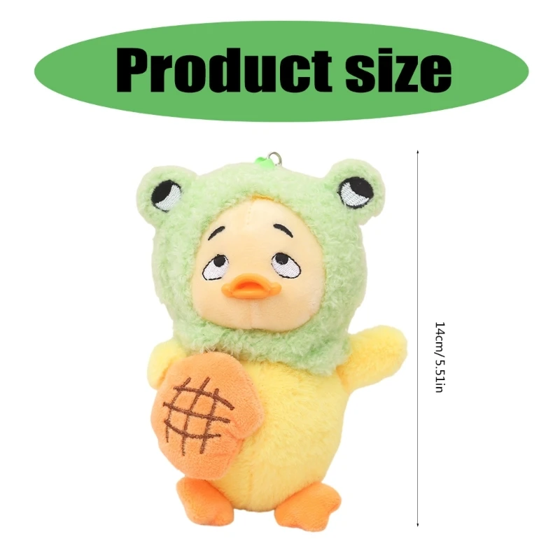 Duck Pendant Key Holder 14cm Plush Animal Carkey Chain Backpack Decoration Handbag Accessories Students Favor Present Dropship