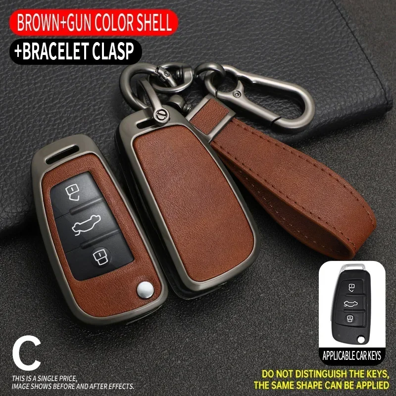 

Zinc Alloy Car Folding Key Cover Case For Audi A3 8L 8P A4 B6 B7 B8 A6 C5 C6 4F RS3 Q3 Q7 TT 8L 8V S3 Key Fob Shell Accessories