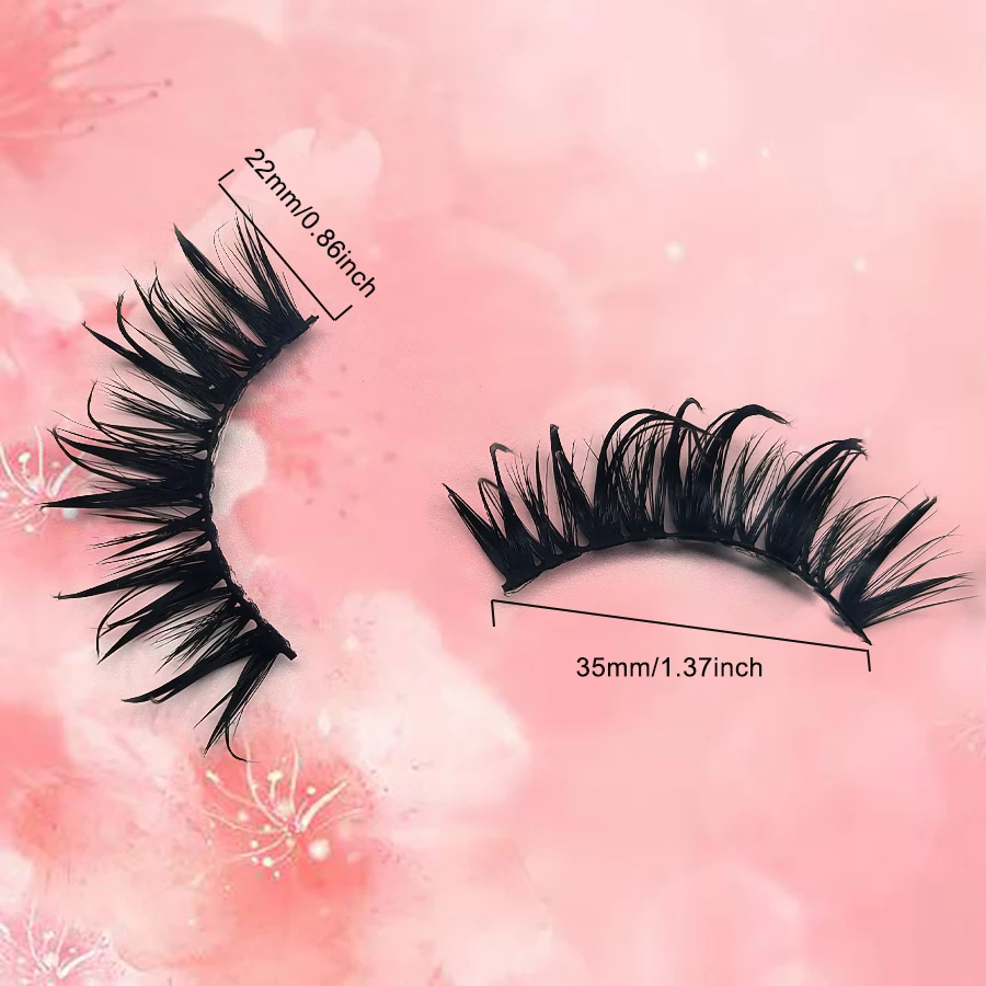 黒いステムの自然な外観のつけまつげ5組、鮮やかで柔らかくふわふわ、ロールプレイングメイクに適しています。