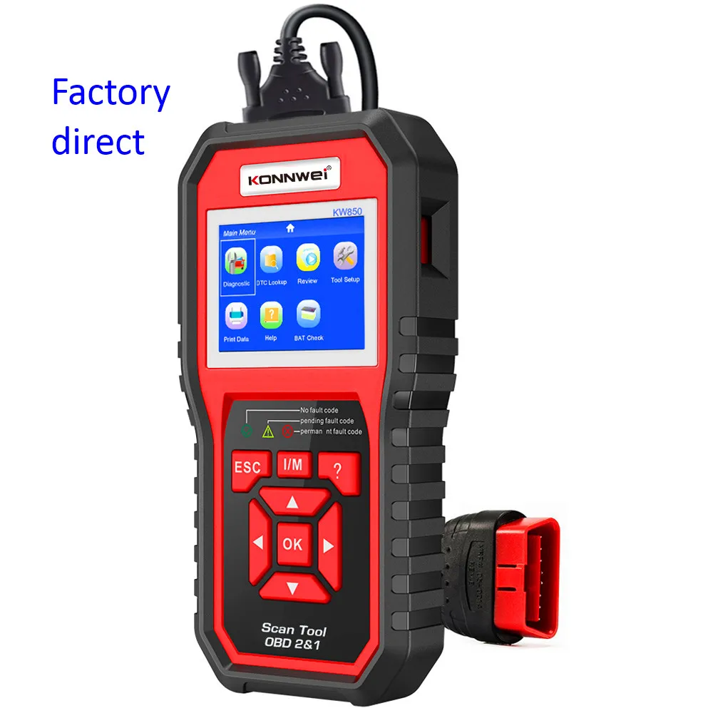 KONNWEI Factory KW850 Diagnostic Tools Escaner Automotriz Car Diagnosis Machine Obd2 Scanner with Spanish