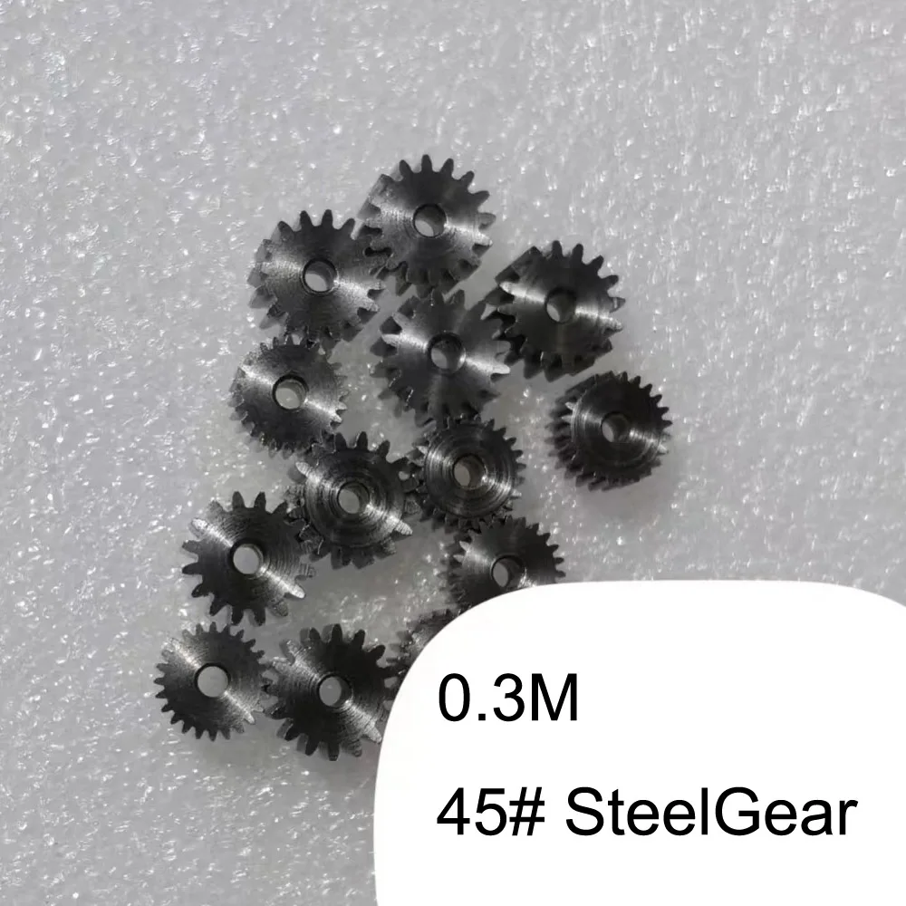 0.3M 45# Steel Gear Spur Pinion Mechanical Bore Hole Aperture 1.48MM 1.98MM 2A 2.98MM 11/12/13/14/16/17/18/20/24/27/28/29 Teeth