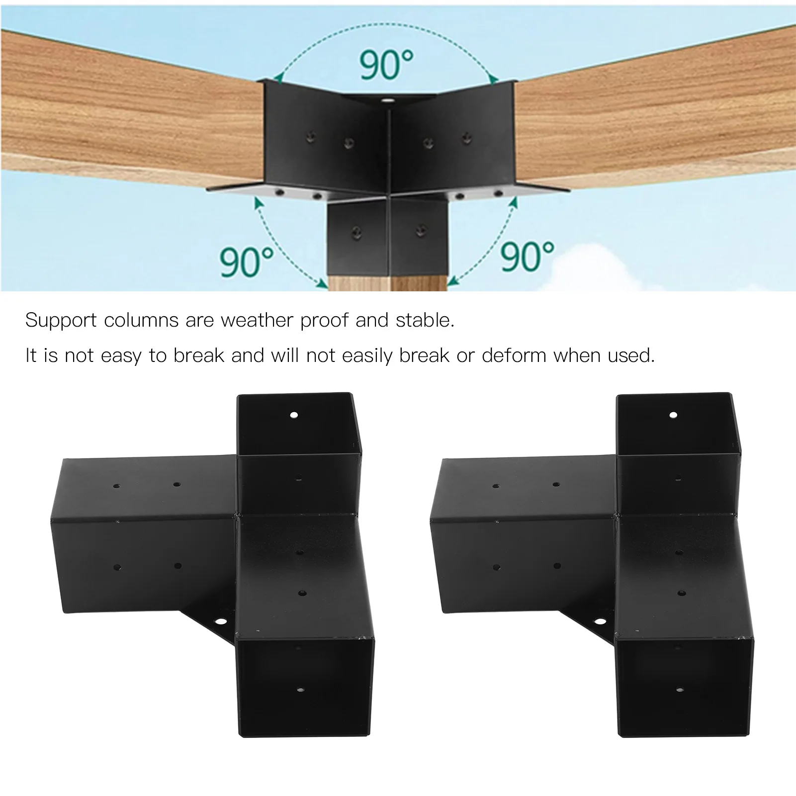 Pergola Bracket Steel DIY Elevated Wood Stand Hardware Kit for Outdoor Woodworking Pergola Post Bracket Corner Extension Bracket