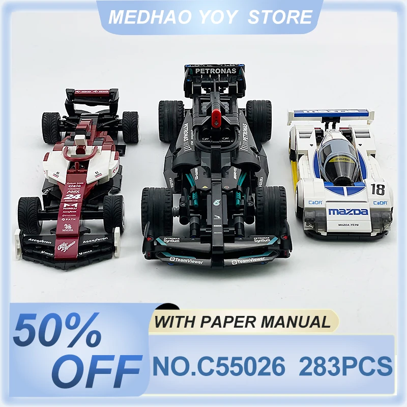 CADA C55026 C55029 K9486 Technical 1:24 Speed Champions Formula F1 Racing Car Building Blocks Bricks Toy Christmas Gift For Kids