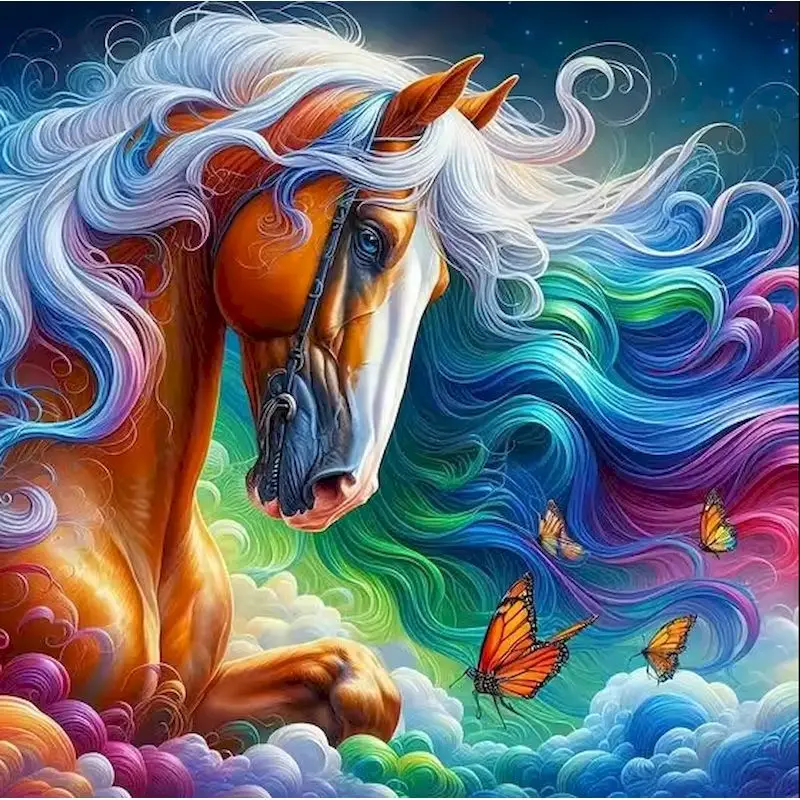 

GATYZTORY New Arrival Diamond Painting Horse Animal DIY Pattern For Adults Beginners Mosaic Cartoon Craft Kit Handmade Hobby