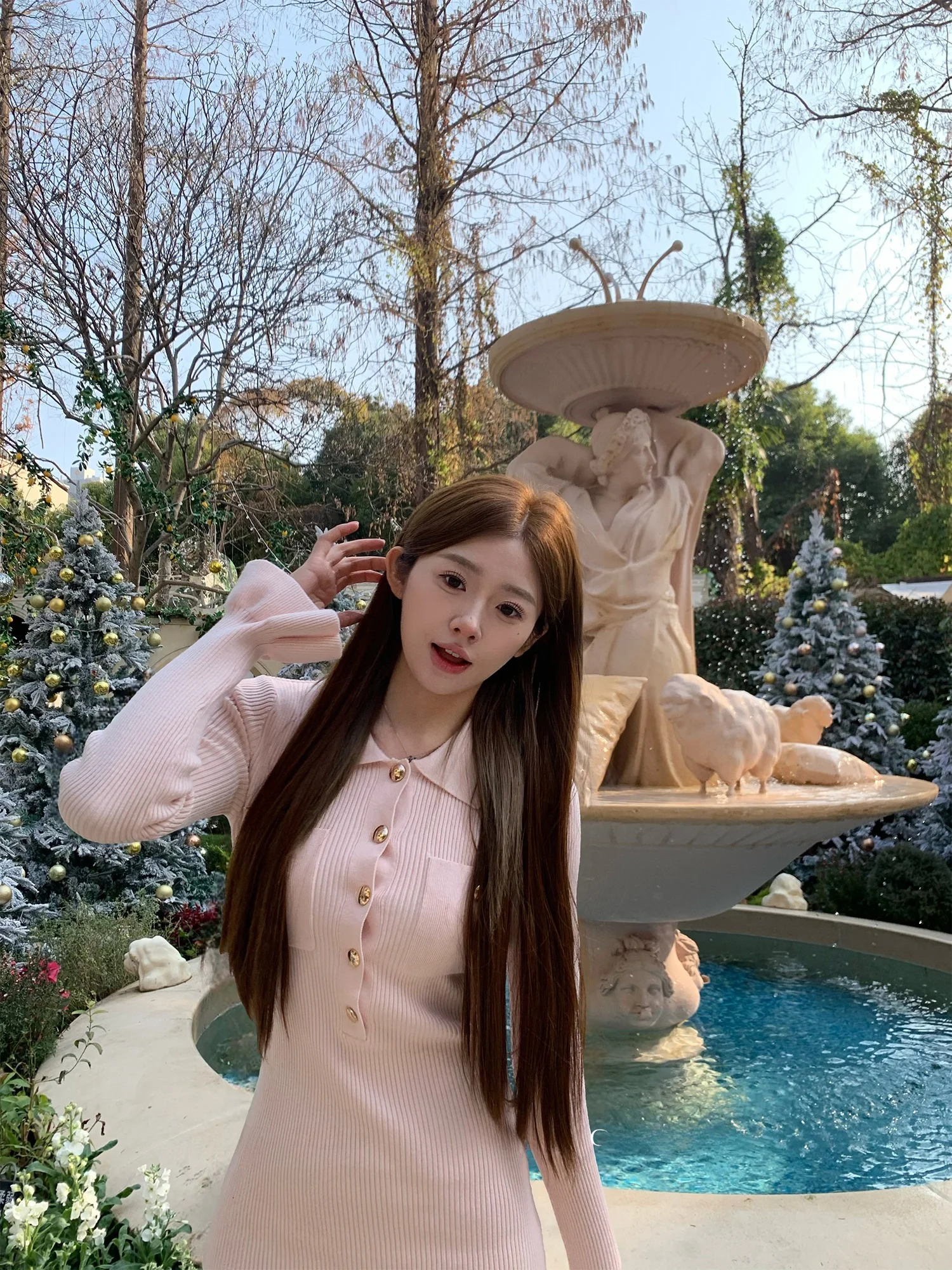 

OKJJ Pure Desire: Сексуальное облегающее платье с длинным рукавом и вязаной юбкой-оберткой для женщин, весна, розовое, облегающее, вязаное платье