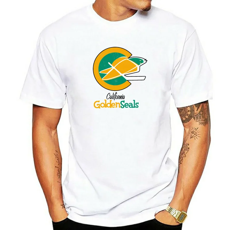 California Golden Seals, Retro, Hockey, Jersey Logo, Throwback, Oakland, San Fra Streetwear Casual Tee Shirt