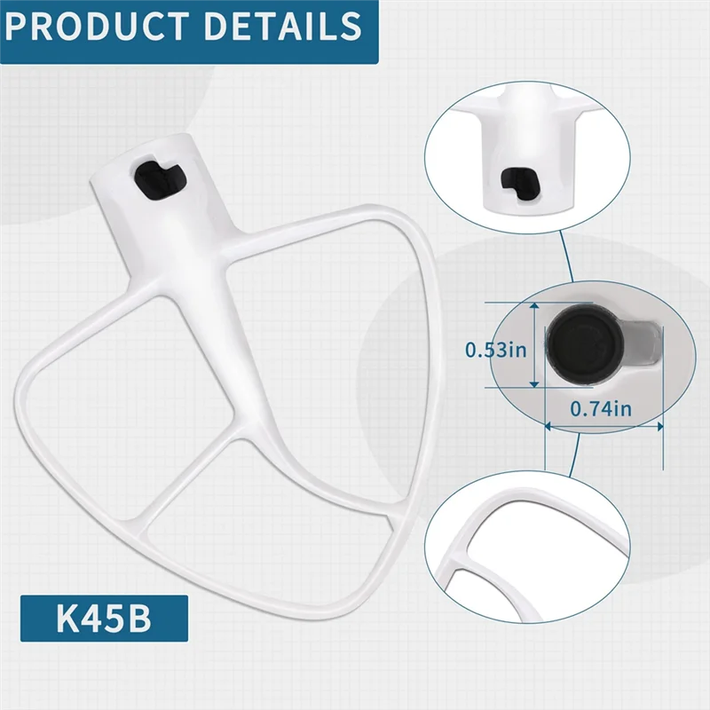 

A01V-K45B Плоская насадка с покрытием для миксера Kitchenaid, аксессуар для кухонного миксера, насадки для миксера Kitchenaid Kitchenaid