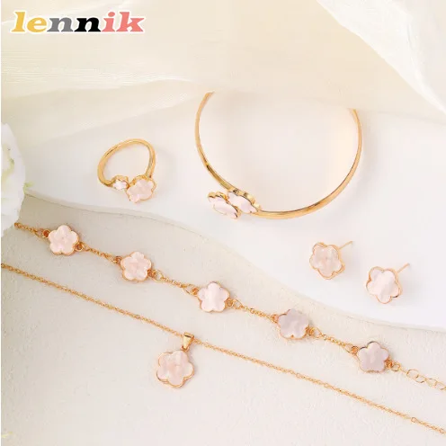 Women's Lucky Flower Five-Leaf Clover Jewellery Set
