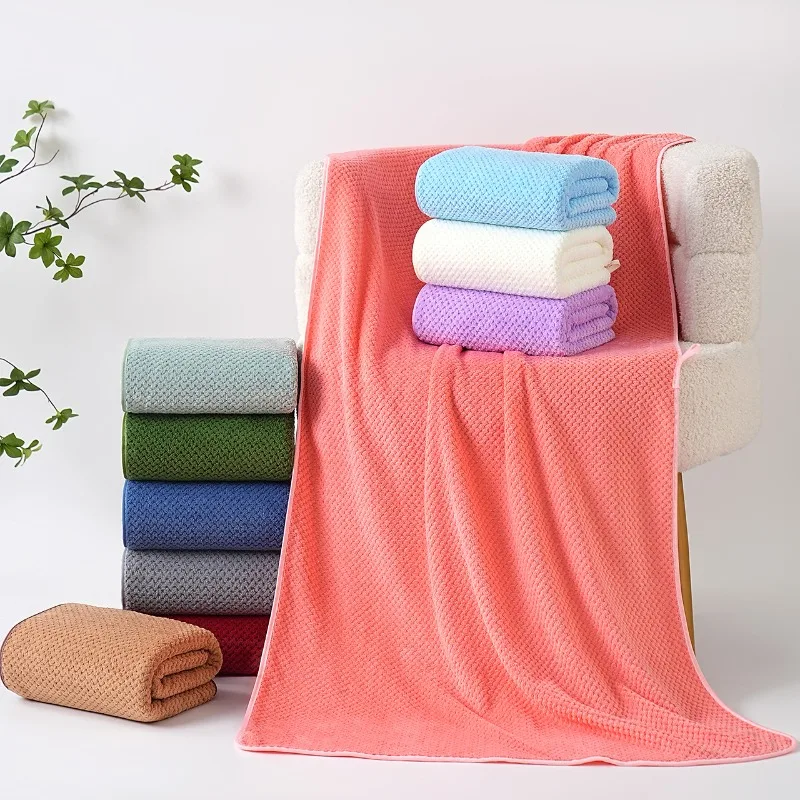Coral Fleece Waffle Towel Thick Absorbent Quick Dry Soft Shower Beach Large Towel Lightweight Cover Blanke Bathroom Supplies
