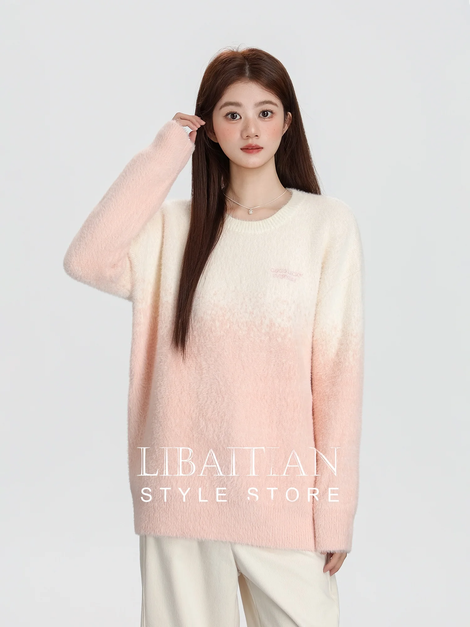 

Корейский цветной мягкий круглый Ne свободный женский вязаный свитер осень-зима Новое поступление повседневный свободный трикотаж топ