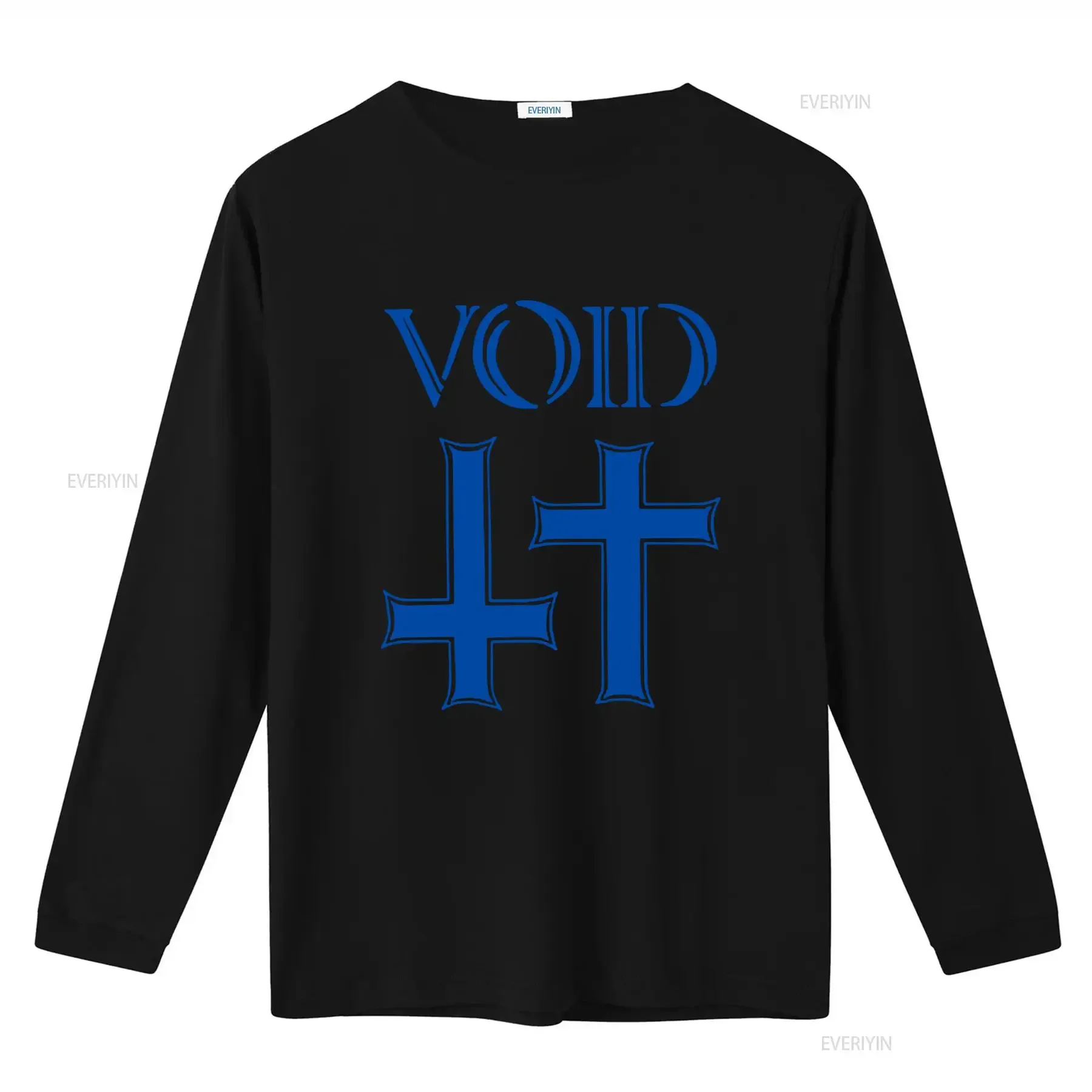 Void Gothic Cross Blue Print T Shirt for Men and Women Stylish Unique Design vintage Washed Unisex fashion Casual streetwear