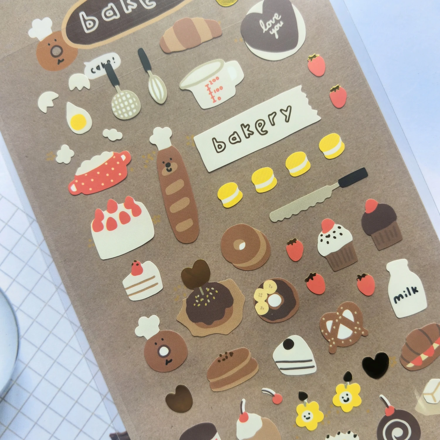 Korean Import Brand BONITO Kawaii Strawberry Bread Bakery Paper Stickers Scrapbooking Diy Journaling Stationery Diary Sticker