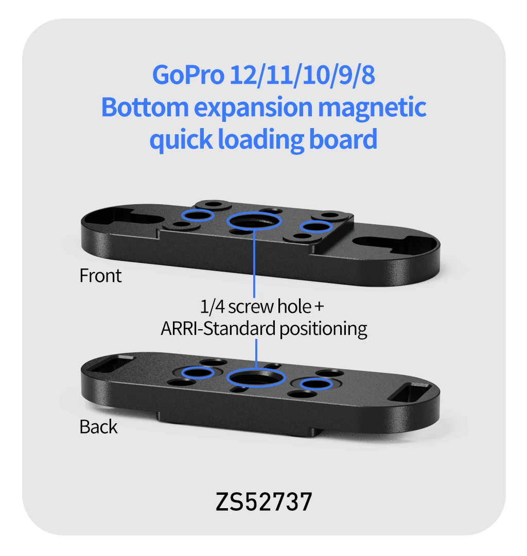 Für GoPro Ersatz-Magnetfuß-Kit, Aluminium, Schnellspanner, 360° ° Dämpfende Stativhalterung für Hero 12/11/10/9/8 Max Action-Kamera – Detail 19