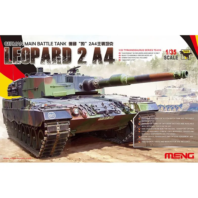 Meng Model TS-016 1/35 German Main Battle Tank Leopard 2 A4 - Scale Model Kit