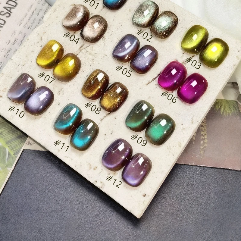 

MIANEL 10ML 2026 Desert Coffee Brown Cat Eye Gel Nail Art Blue Green Glittering Crystal Glass Bead Nail Art