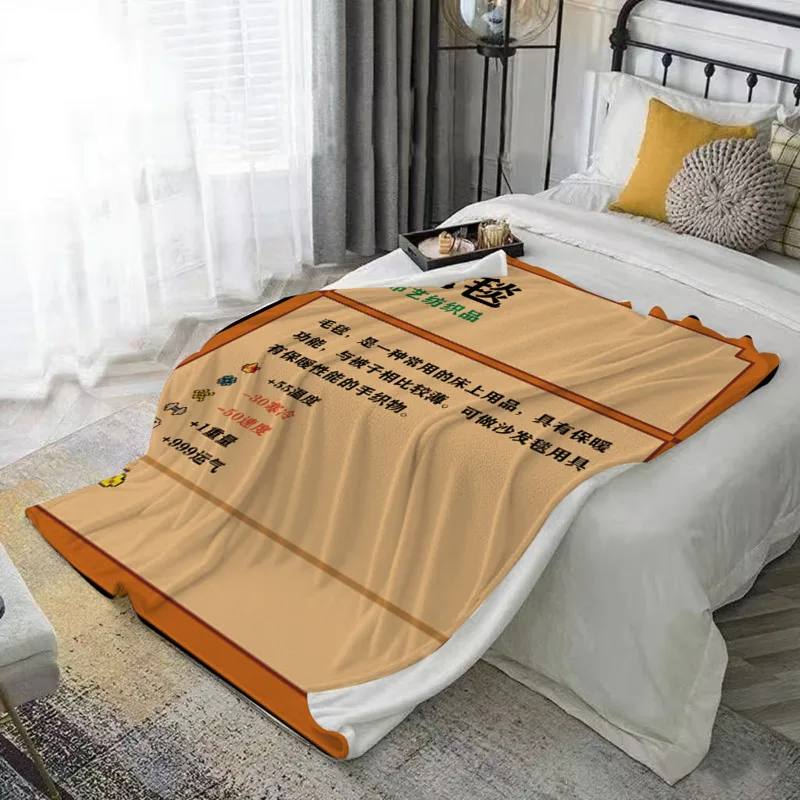 Pixel Stardew Valley Blanket Flannel, Throw Soft Warm Gaming Lap, Rug Bed Sofa Cover 100x150cm, Funny Game Gift For Adults, Kids