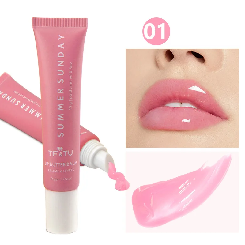 TF & TU-brillo de labios de polipéptido, bálsamo labial líquido, hidratante, hidratante, maquillaje