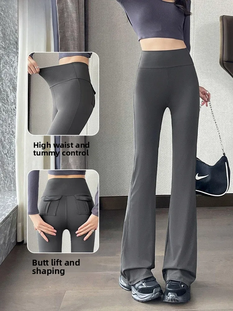 Pantalones de yoga de cintura alta ark ape Ropa deportiva Anti vergüenza Sin roll Sl Cómodo un control de barriga