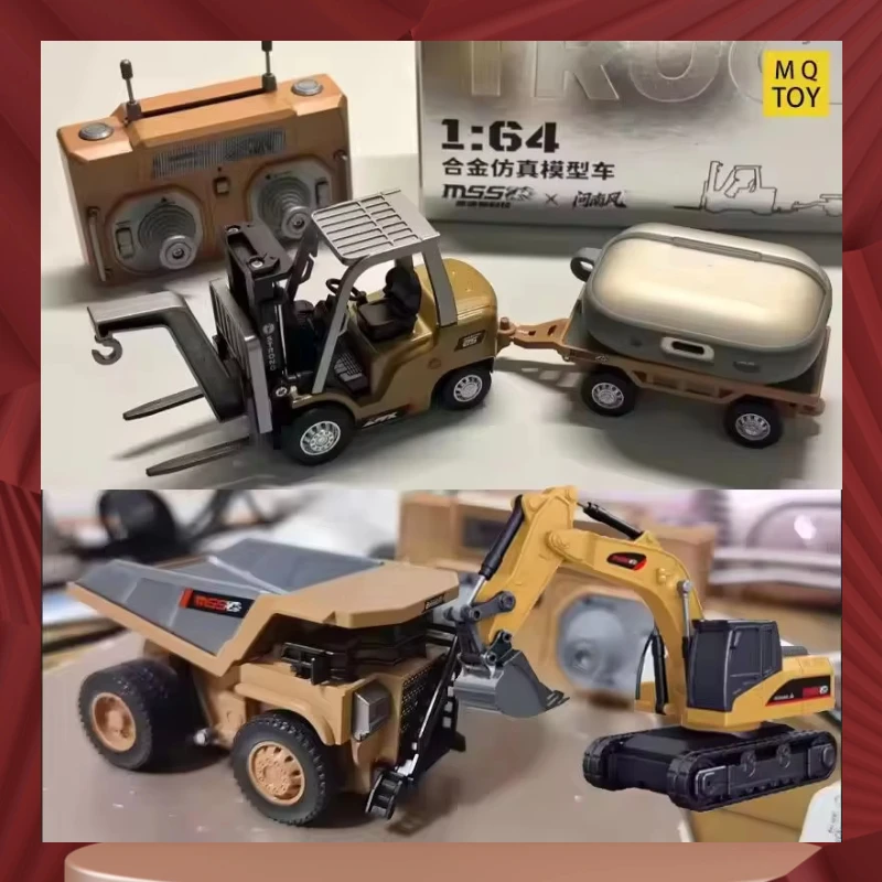 Hot 1:64 Ask The Southern Breeze Scale Remote Control Mini Excavator Tipper Truck Full-Scale Engineering Vehicle Toy Collectors