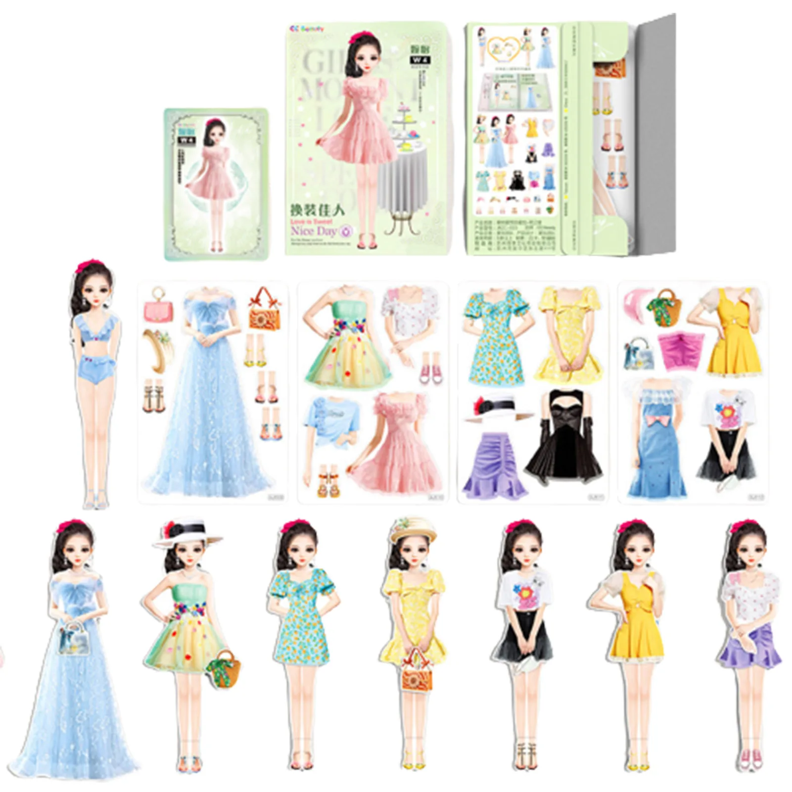 لعبة ملصقات ملصقات على شكل أميرة مغناطيسية يمكنك صنعها بنفسك، مجموعة ألعاب ملصقات محمولة، لعبة تعليمية للأطفال والبنات هدية عيد ميلاد السنة الجديدة #2