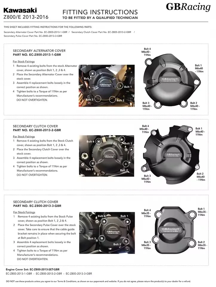 accesorios para moto GBRacing Clutch Pulse Guard Engine Protection Cover For KAWASAKI Z800 2013-2016 Motorcycle Body Accessories