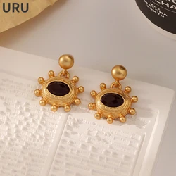 Modern Jewelry 925 Silver Needle Matte Gold Color Earrings Vintage Temperament High Quality Metal Star Earrings For Women Gift