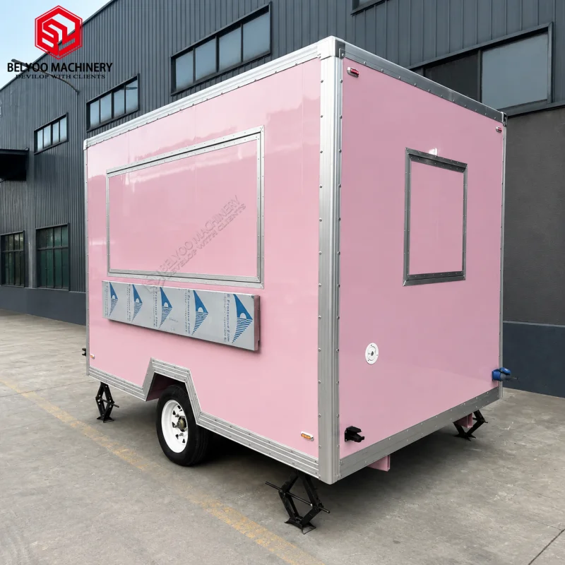 Belyoo Food Trailer Mobile Concession Food Trailer for Sale Custom Fast Food Trailer with Full Kitchen Equipment
