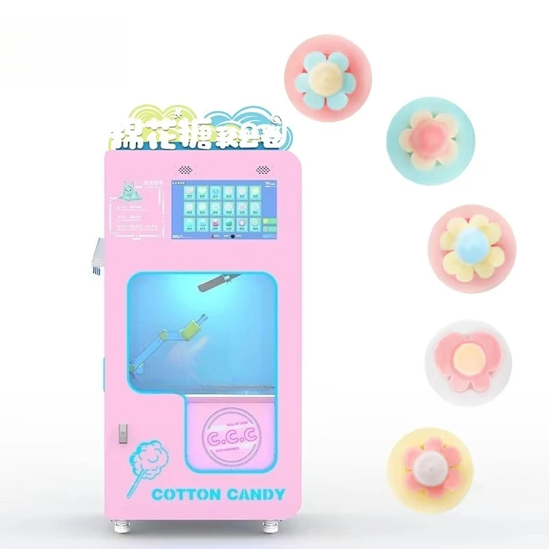 The cotton candy vending machine comes with SDK, fully automatic, multi-payment, and  izable colors