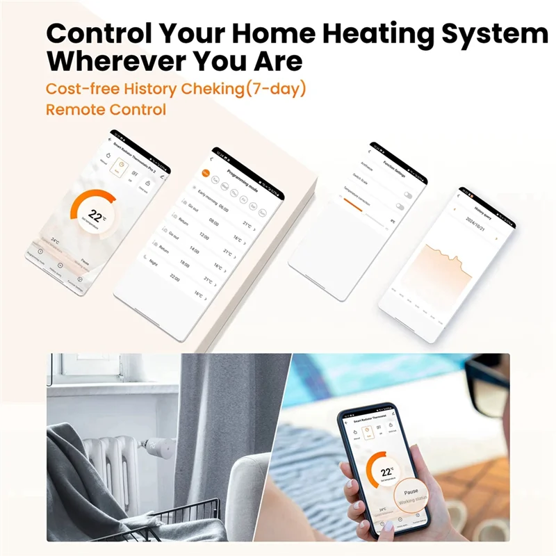Y51A-Smart Radiator Thermostat, Programmable Temperature Controller Valve, Works With Alexa, TRV Thermostatic Radiator Valve