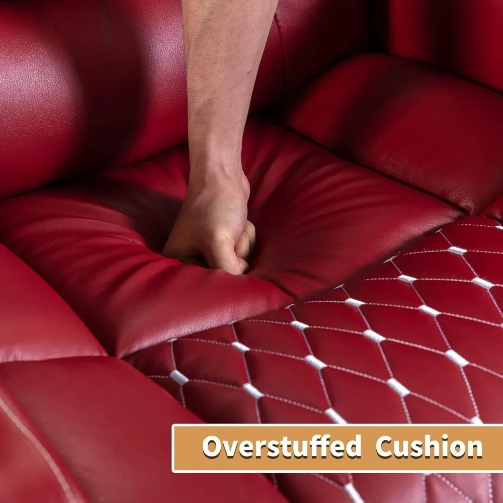Power Recliner Chair With USB Ports And Cup Holders - Overstuffed Electric Home Theater Seating PU Leather Reclining Furnitu image 6