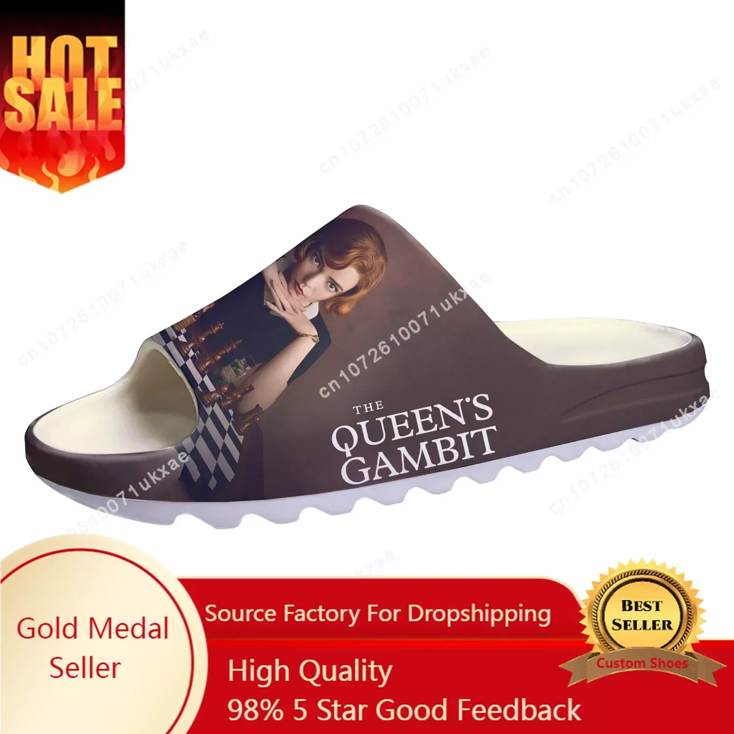 

The Queens Gambit Soft Sole Sllipers Home Clogs Beth Harmon Step On Water Shoes Mens Womens Teenager Step in Customized Sandals