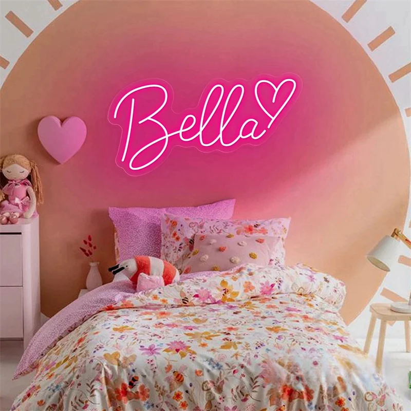 Neon LED z nazwą własną, spersonalizowany pokój dziecięcy dla dziewczynki Sypialnia Pokój dziecięcy Światło neonowe do domu Dekoracja ścienna Prezent świąteczny